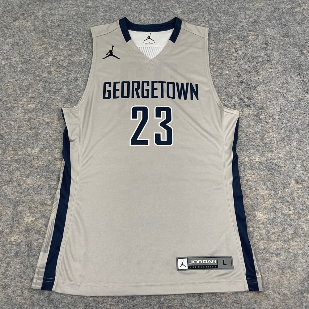 Jordan Georgetown Hoyas #23 Basketball Jersey Gray Nike Team Sports Men's Large